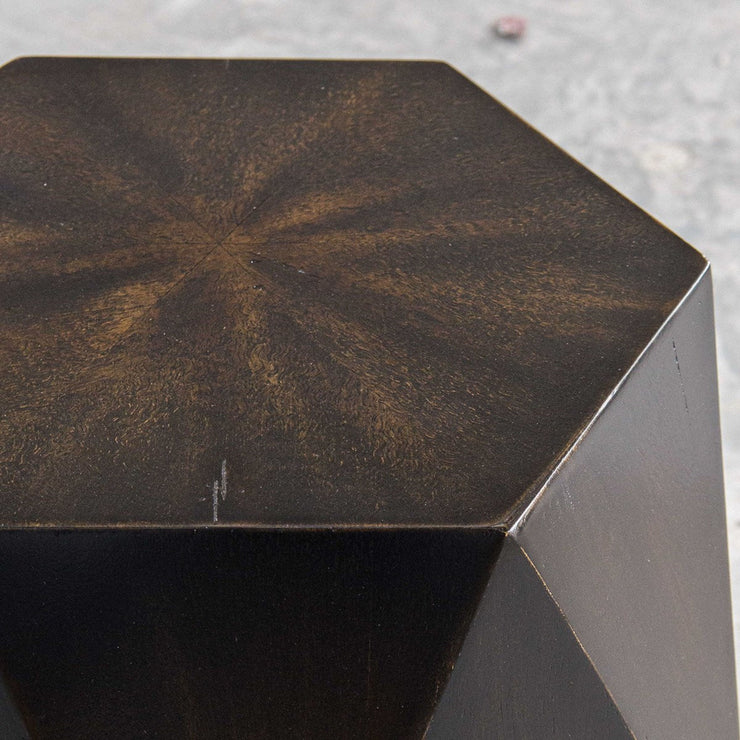 Uttermost Volker Distressed Black Mango Wood Modern Geometric Accent Table