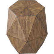 Uttermost Volker Distressed Honey Mango Wood Modern Geometric Accent Table