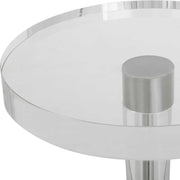 Uttermost Pria Crystal Top With Brushed Nickel Modern Round Drink Table