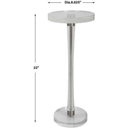 Uttermost Pria Crystal Top With Brushed Nickel Modern Round Drink Table