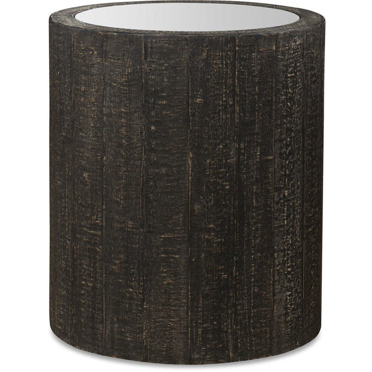 Uttermost Sequoia Mirrored Top With Dark Walnut Wood Rustic Accent Table