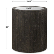 Uttermost Sequoia Mirrored Top With Dark Walnut Wood Rustic Accent Table