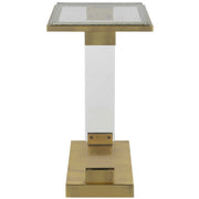 Uttermost Muse Glass Top With Acrylic and Brushed Brass Contemporary Accent Table