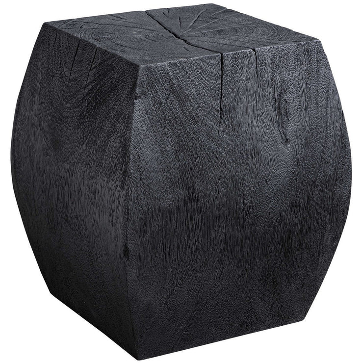 Uttermost Grove Suar Wood Rustic Black Finish Modern Accent Stool