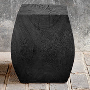 Uttermost Grove Suar Wood Rustic Black Finish Modern Accent Stool