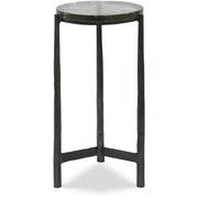 Uttermost Eternity Textured Glass Top With Gunmetal Iron Modern Round Accent Table
