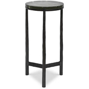 Uttermost Eternity Textured Art Glass Top With Gunmetal Iron Modern Round Accent Table