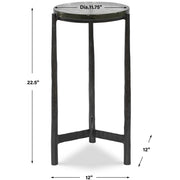 Uttermost Eternity Textured Glass Top With Gunmetal Iron Modern Round Accent Table
