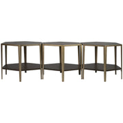 Uttermost Alicia Wood With Brushed Champagne Iron Accent Table