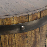 Uttermost Ceylon Wine Barrel Rustic Round Side Table
