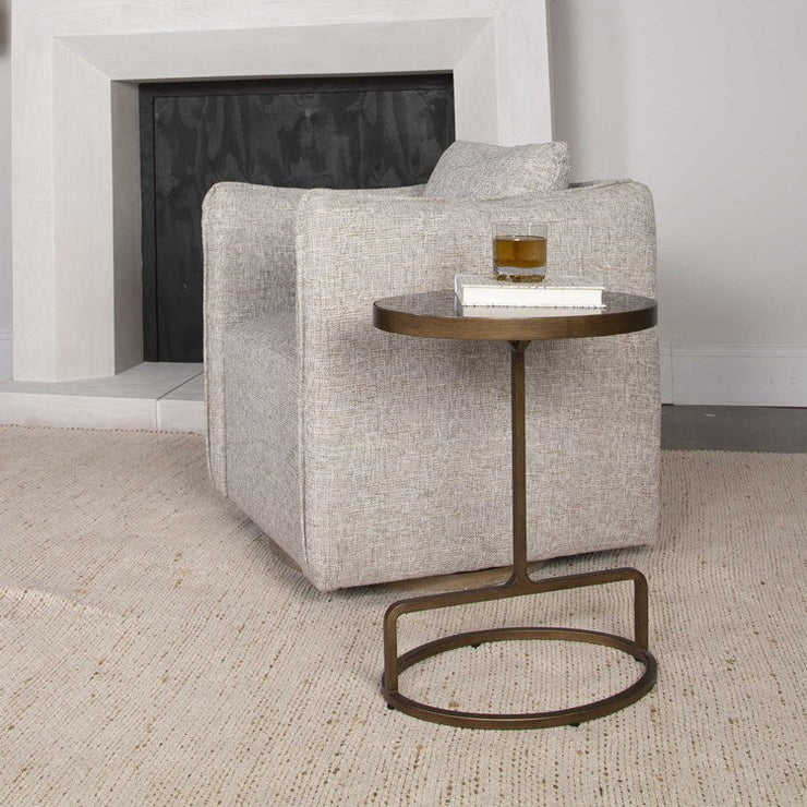 Uttermost Jessenia Bluestone Top With Antiqued Gold Iron Modern Accent Table