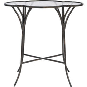 Uttermost Adhira Scalloped Glass Top With Aged Black Iron Accent Table