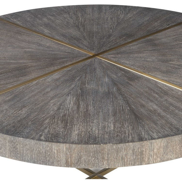 Uttermost Taja Washed Gray Walnut Top With Brushed Brass Steel Base Contemporary Coffee Table