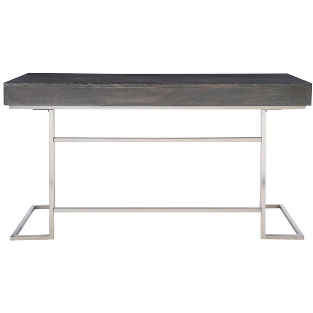 Uttermost Claude Smoke Grey With Brushed Nickel Contemporary Desk