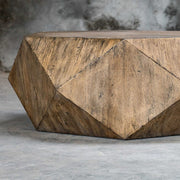 Uttermost Volker Burnished Honey Mango Wood Modern Geometric Coffee Table