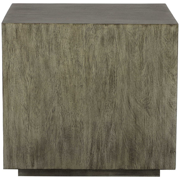 Uttermost Kareem Metallic Gray Floating Pedestal Low Profile Modern Side Table