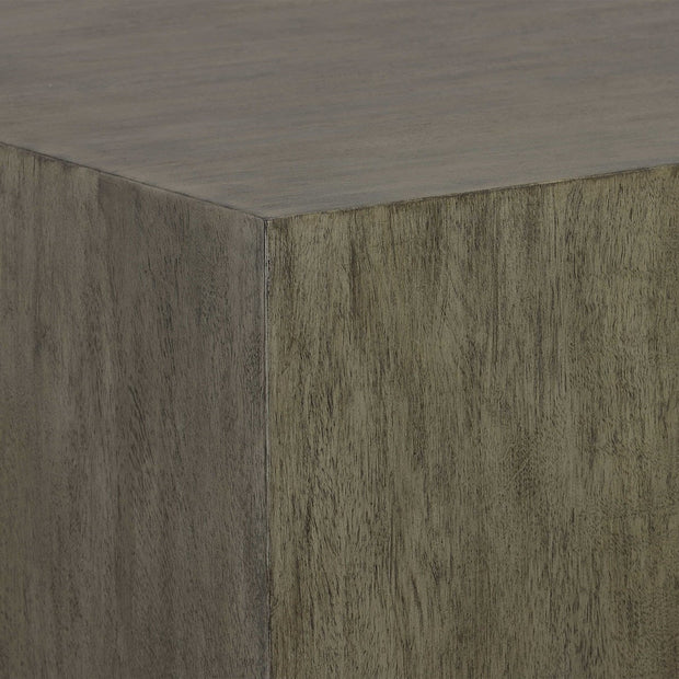 Uttermost Kareem Metallic Gray Floating Pedestal Low Profile Modern Side Table