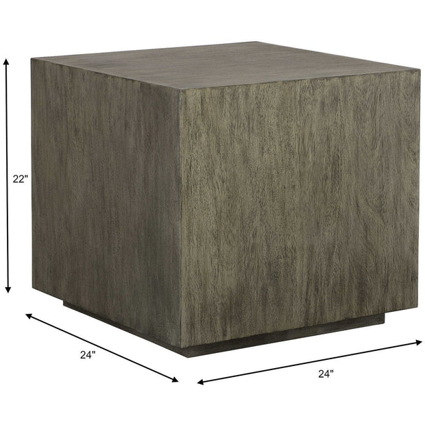 Uttermost Kareem Metallic Gray Floating Pedestal Low Profile Modern Side Table