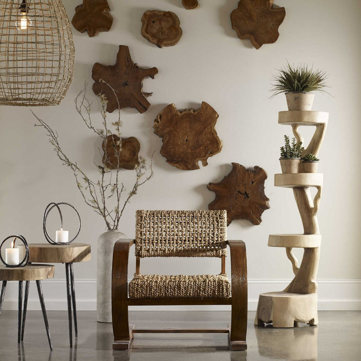 Uttermost Rubia Suar Wood Rustic Modern Plant Stand