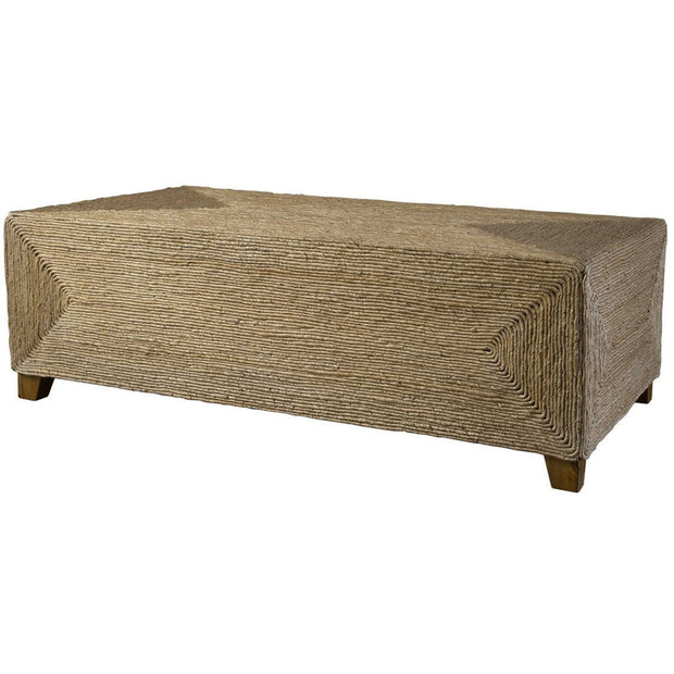 Uttermost Rora Natural Woven Banana Plant Wrapped Coastal Style Coffee Table