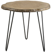 Uttermost Runay Live Edge Wood with Aged Black Iron Side Table