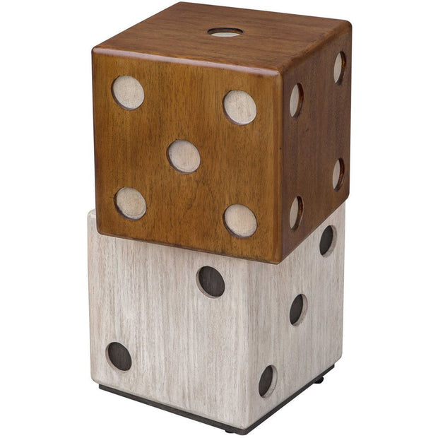 Uttermost Roll The Dice Wood Stacked Dice Game Room Accent Table
