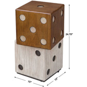 Uttermost Roll The Dice Wood Stacked Dice Game Room Accent Table