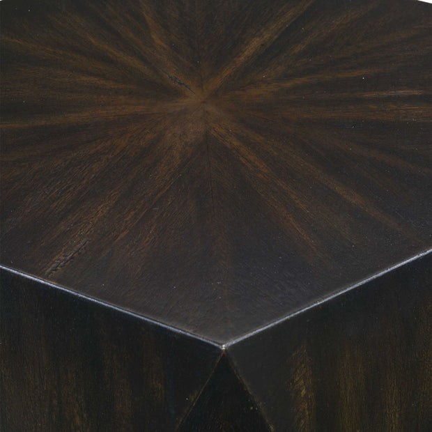 Uttermost Volker Distressed Black Mango Wood Modern Geometric Side Table