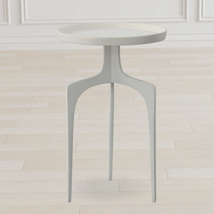 Uttermost Kenna Matte White Modern Round Accent Table