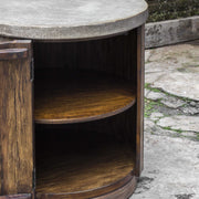 Uttermost Maxfield Hammered Sheet Metal Top With Pieced Wood Rustic Modern Side Table