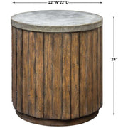 Uttermost Maxfield Hammered Sheet Metal Top With Pieced Wood Rustic Modern Side Table