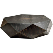 Uttermost Volker Distressed Black Mango Wood Modern Geometric Coffee Table