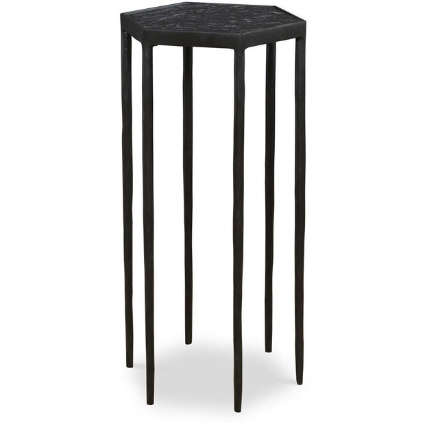 Uttermost Aviary Black Marble top With Black Iron Round Accent Table