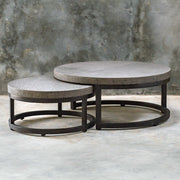 Uttermost Aiyara Set of 2 Modern Round Nesting Coffee Tables
