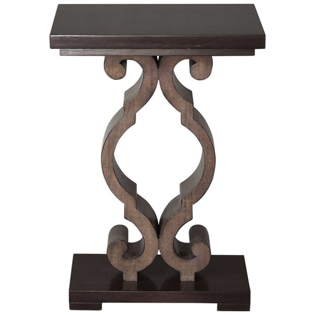 Uttermost Parina Ebony and Taupe Gray Wood Accent Table