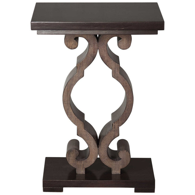 Uttermost Parina Ebony and Taupe Gray Wood Accent Table