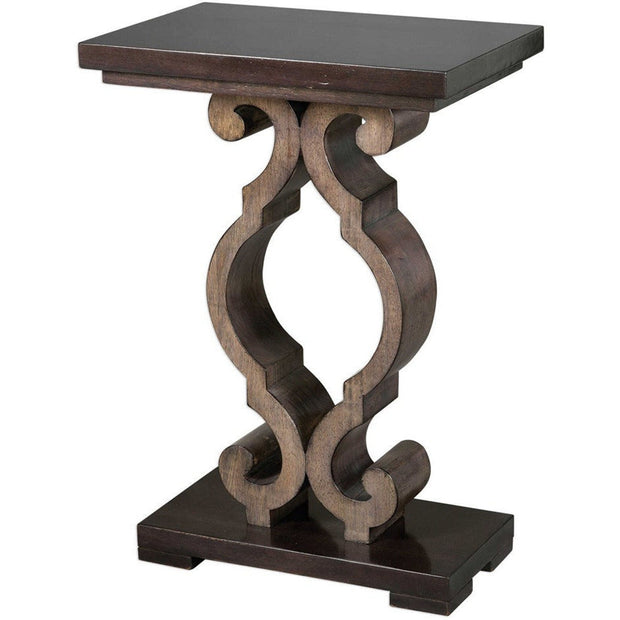 Uttermost Parina Ebony and Taupe Gray Wood Accent Table