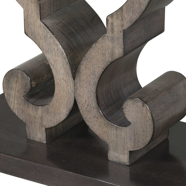 Uttermost Parina Ebony and Taupe Gray Wood Accent Table