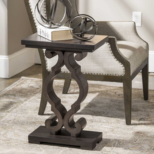 Uttermost Parina Ebony and Taupe Gray Wood Accent Table
