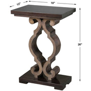 Uttermost Parina Ebony and Taupe Gray Wood Accent Table
