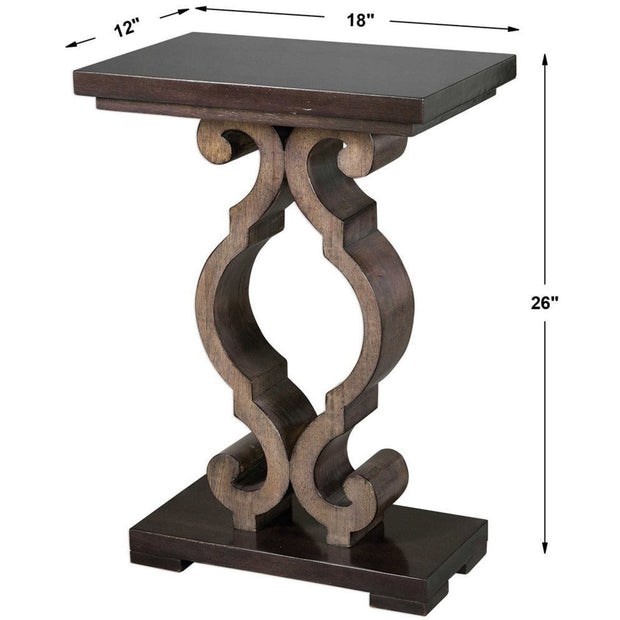 Uttermost Parina Ebony and Taupe Gray Wood Accent Table