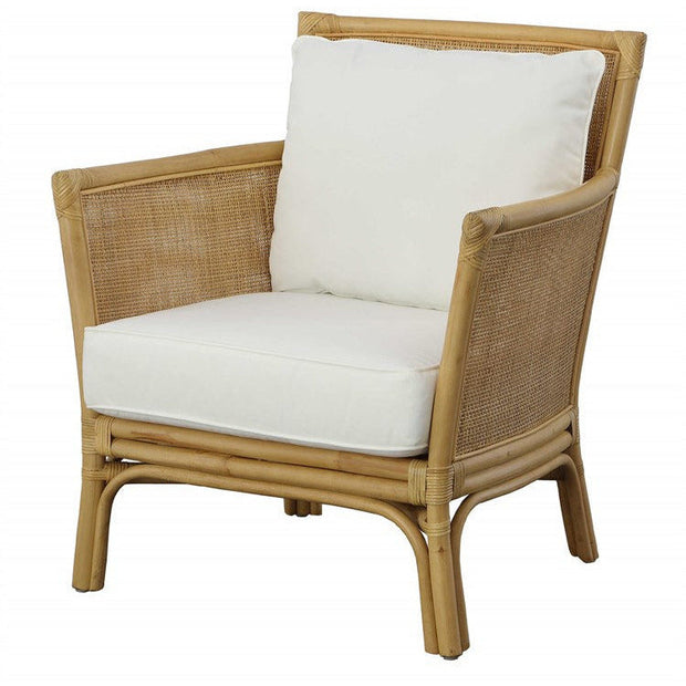 Uttermost Pacific White Performance Fabric Cane Armchair