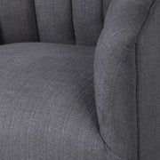 Uttermost Cuthbert Charcoal Gray Fabric Barrel Back Swivel Chair