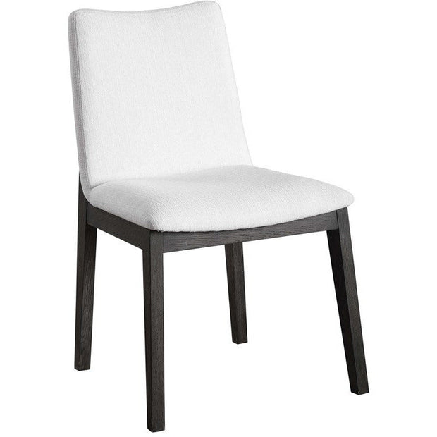Uttermost Delano White Performance Fabric Expresso Finish Wood Dining Chair Set of 2