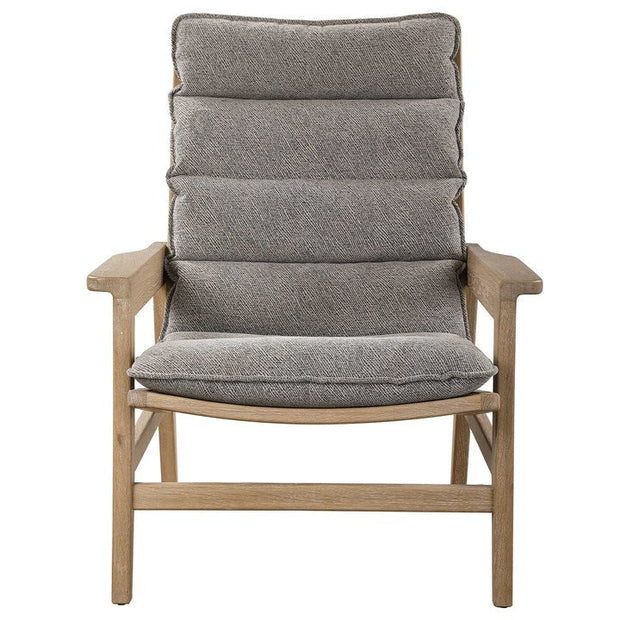 Uttermost Isola Charcoal Gray Fabric Scandinavian Style Wood Accent  Chair