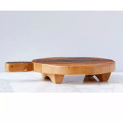 etúHOME Classic Round Footed Reclaimed Wood Serving Board