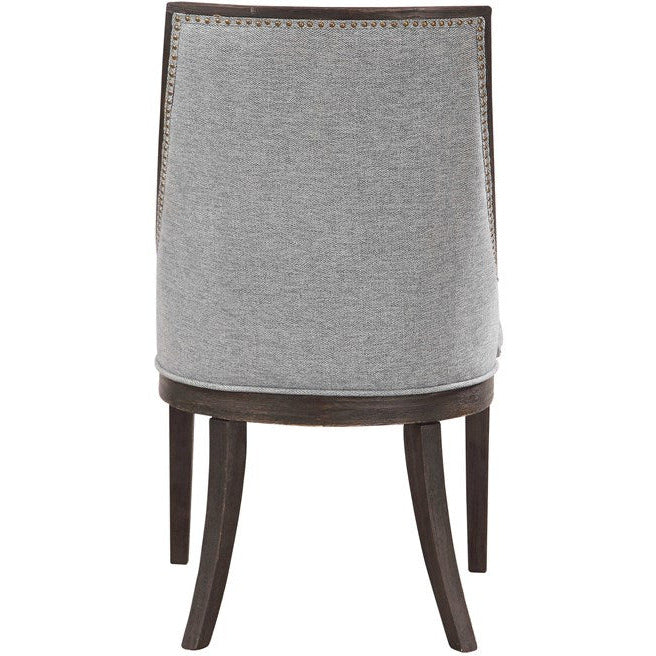 Uttermost Janis Light Denim Woven Fabric Curved Back Accent Chair