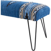 Surya Miriam Rustic Modern Hand Woven Fabric Bench With Black Metal Base MAM-001