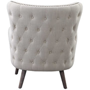 Uttermost Donya Cream Linen Accent Chair With Button Tufted Back
