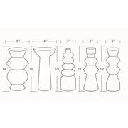 Surya Konark Collection Modern Set of 5 Brushed Matte Black Ceramic Vases KNK-001